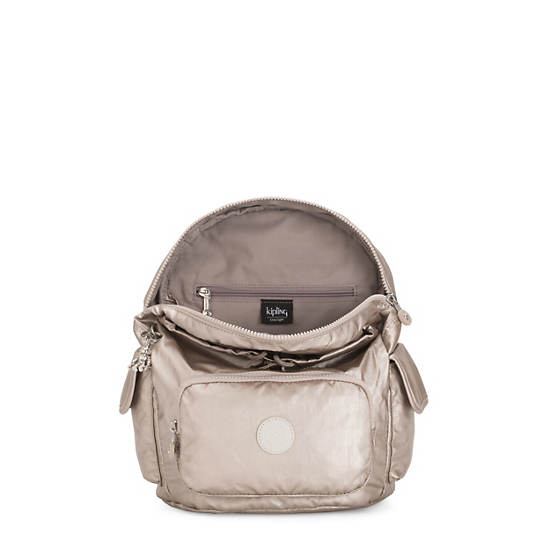 Kipling City Pack Small Metallic Sırt Çantaları Bej Rengi | TR 1700FD